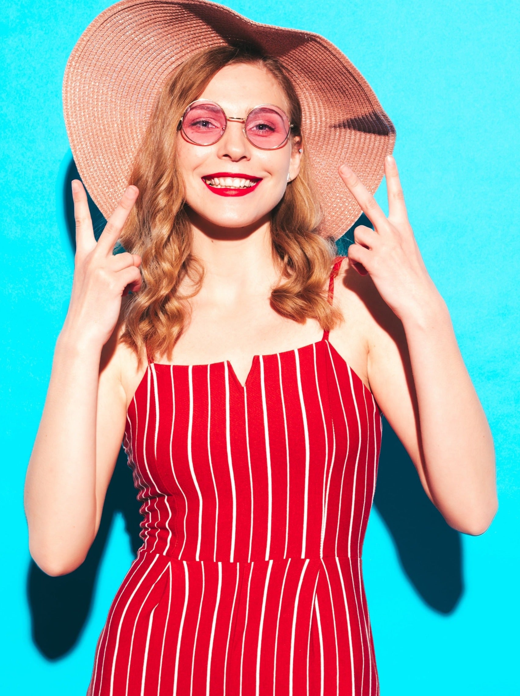 Pink Straw hat